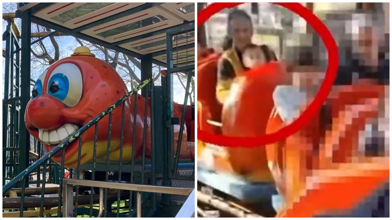 2歲兒坐大髀玩過山車飛墮地，父心急跳車齊骨折送院。(X)