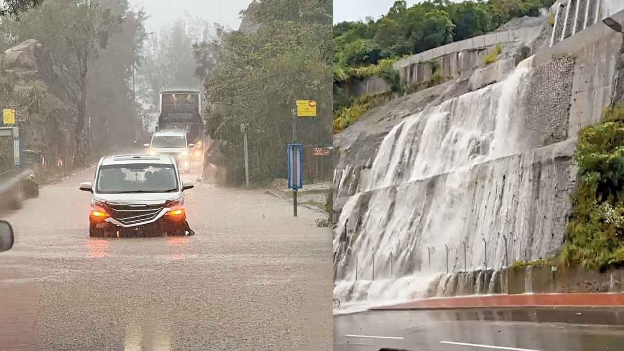 今年首個黑雨 多區水浸現激流瀑布 打工仔搏命上班斥天文台「超遲部署」預測今日仍有驟雨及雷暴
