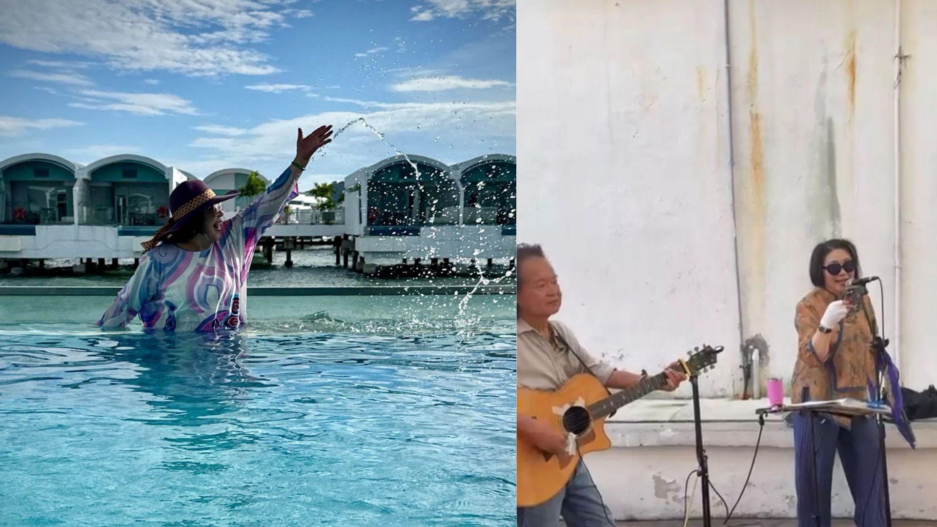 李司棋濕身拍寫真 74歲即興Busking勁有型