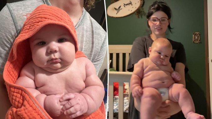 美國母分享4月大嬰兒體重破10kg　遭網民圍插質疑虐嬰（X@nypost）