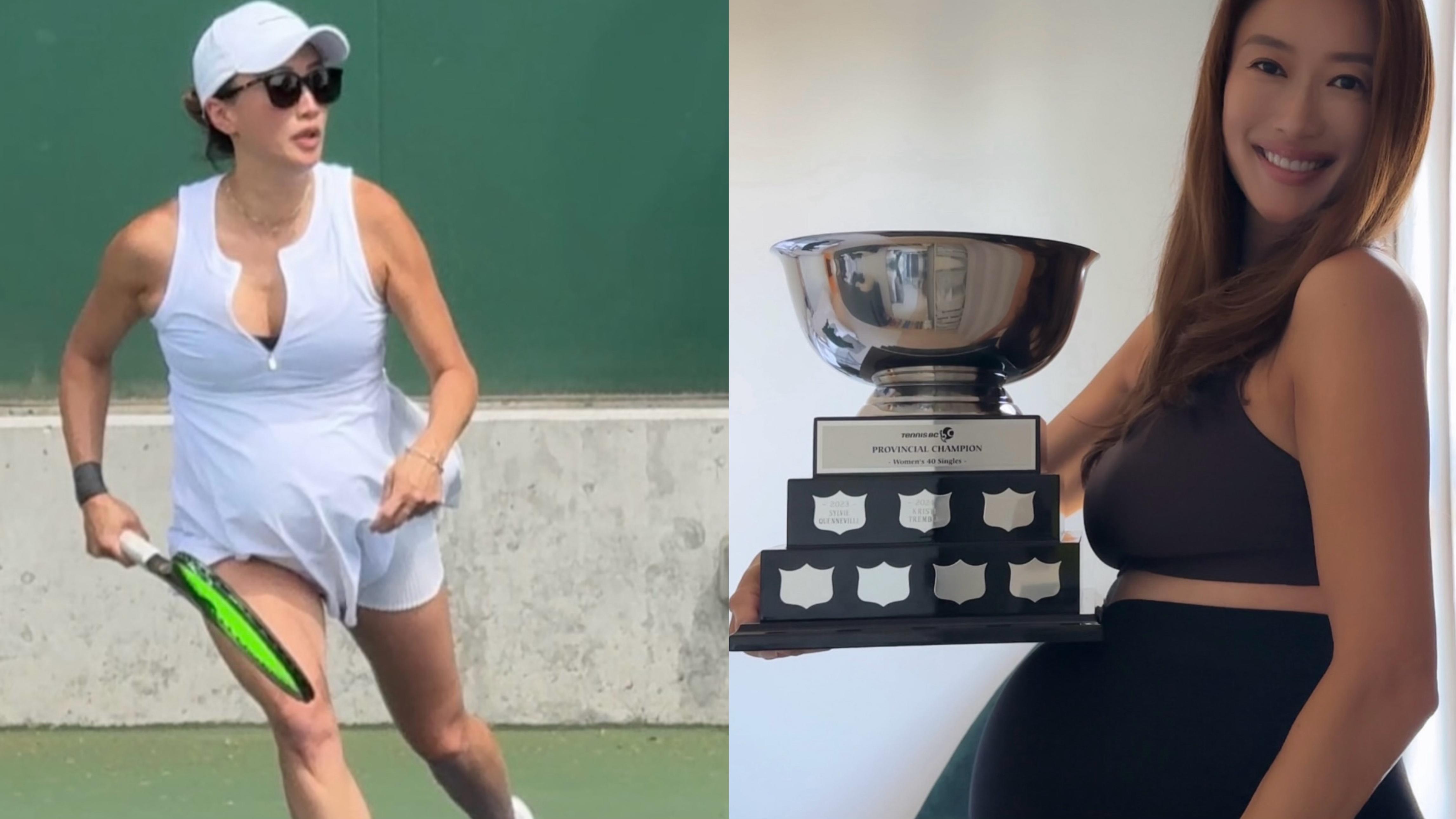 謝婷婷本月底「卸貨」 挺巨肚勇奪兩大網球賽冠軍實力驚人