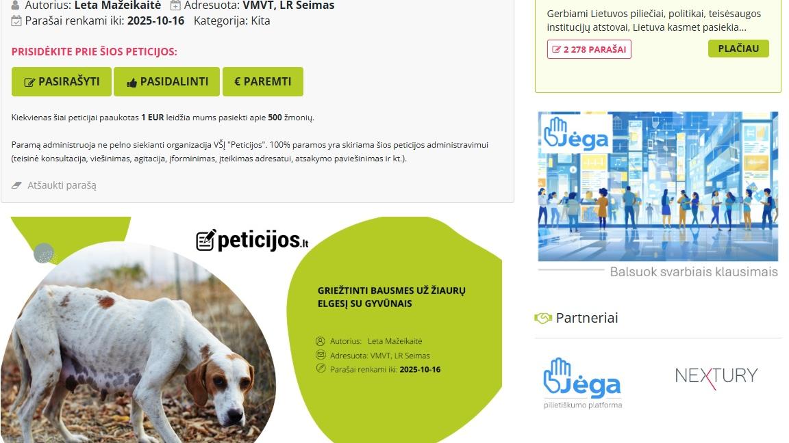 立陶宛近日有狗隻遭人虐打並活埋，如此殘酷虐狗引發社會關注，逾6萬人聯署要求加重虐待動物刑罰。(互聯網)