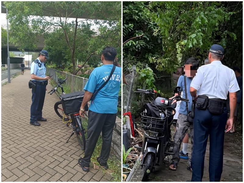 警大嶼山打擊非法電動車，4男女被捕。(警方圖片)