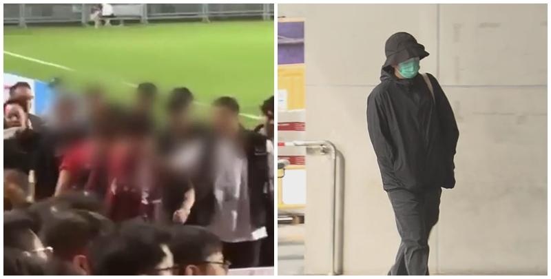 被告劉本晞，被控在去年6月6日，世界盃亞洲區外圍賽香港對伊朗的賽事上，在香港大球場播放中國國歌時，故意轉身背向草地(now新聞台畫面)