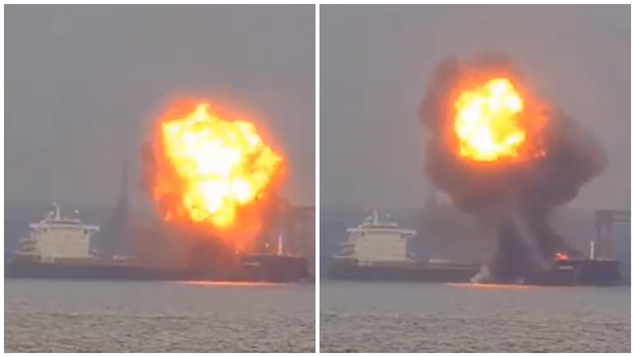 巴爾的摩港貨輪爆炸 大火球震撼湧半空(有片)