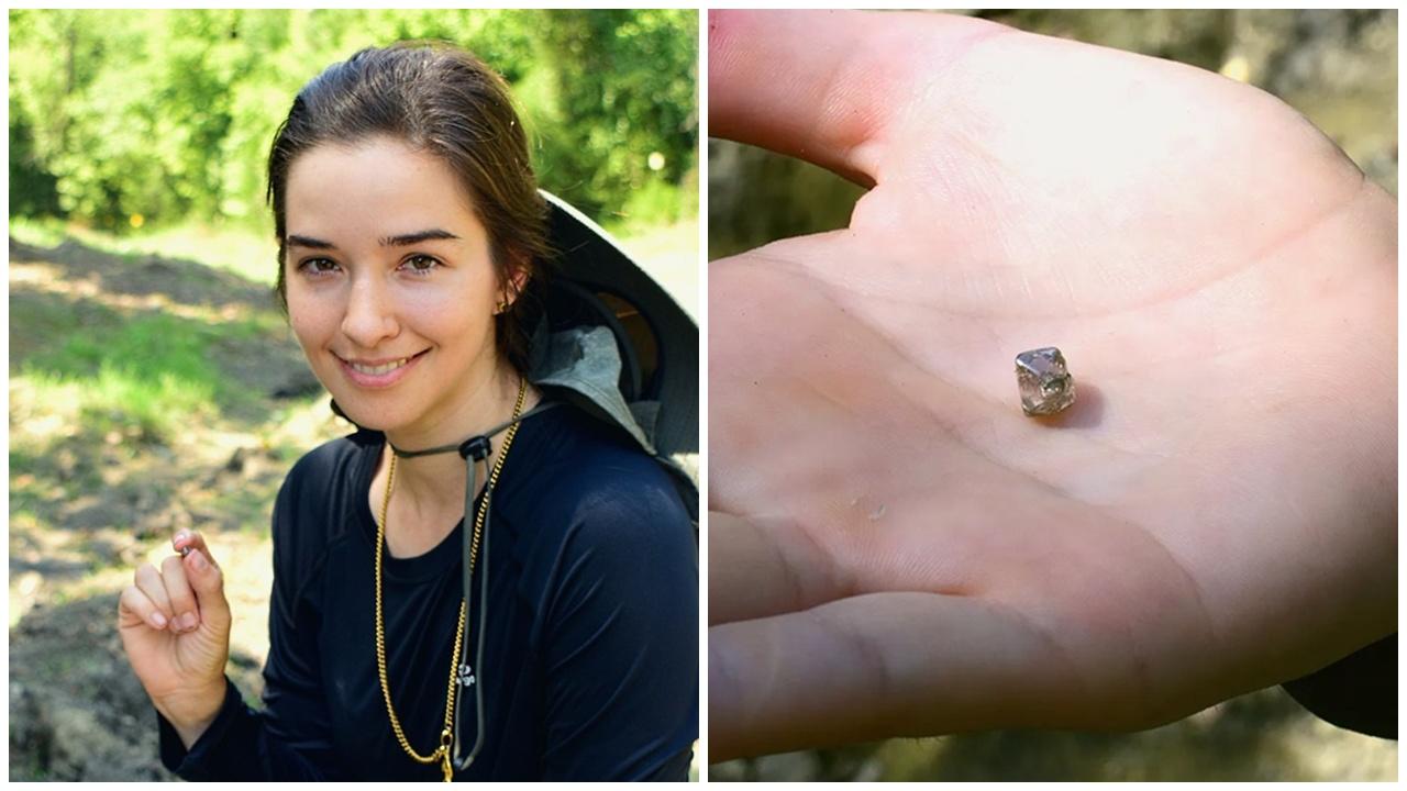 訂婚慳逾21萬元，女子親自挖出2.3卡白色鑽石。(X)
