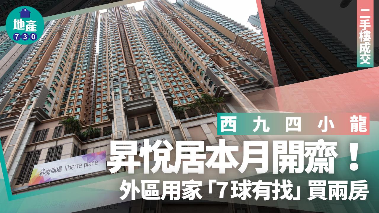 西九四小龍昇悅居本月開齋 外區用家「7球有找」買兩房|二手樓成交