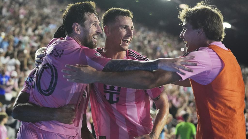 美斯在北美聯賽盃四強復出，協助國際邁亞密再次打入決賽。(美聯社)