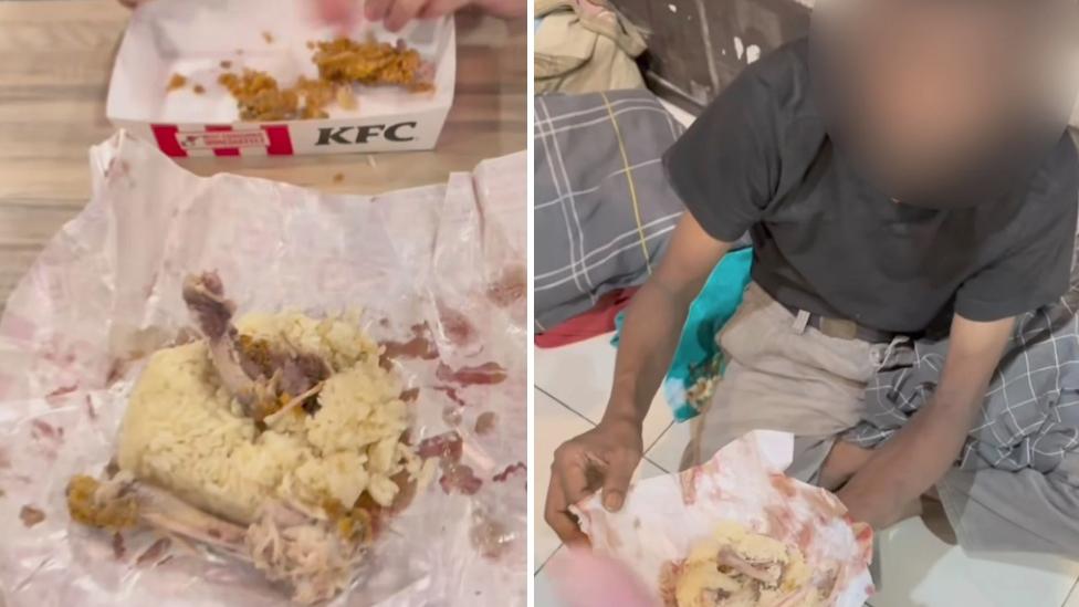 網紅吃剩雞骨頭放入飯俾露宿者 遭網民圍剿辯稱是劇本