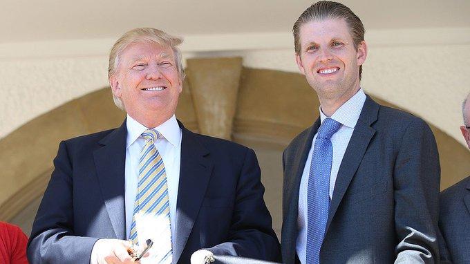 特朗普與次子Eric Trump。(Eric Trump@X圖片)