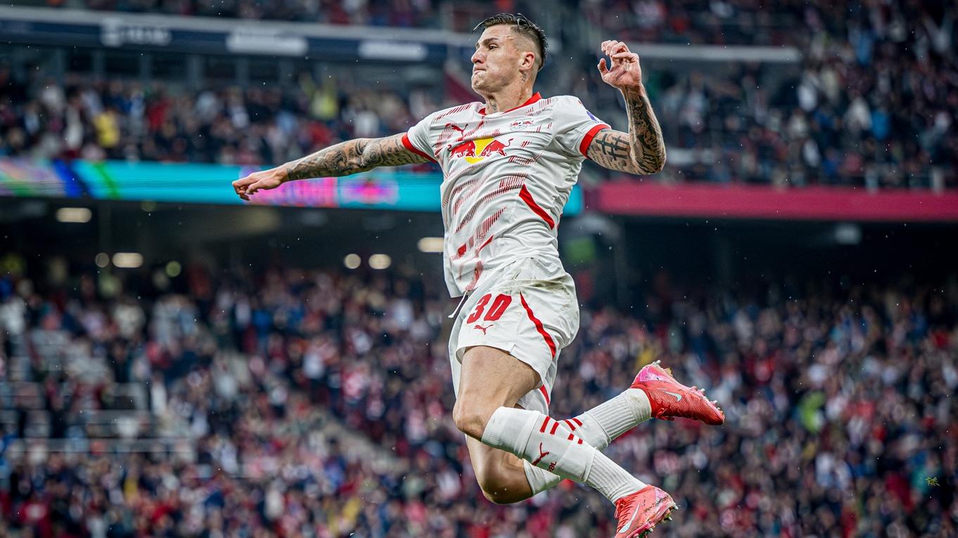 RB萊比錫前鋒施斯高。(RB萊比錫X)