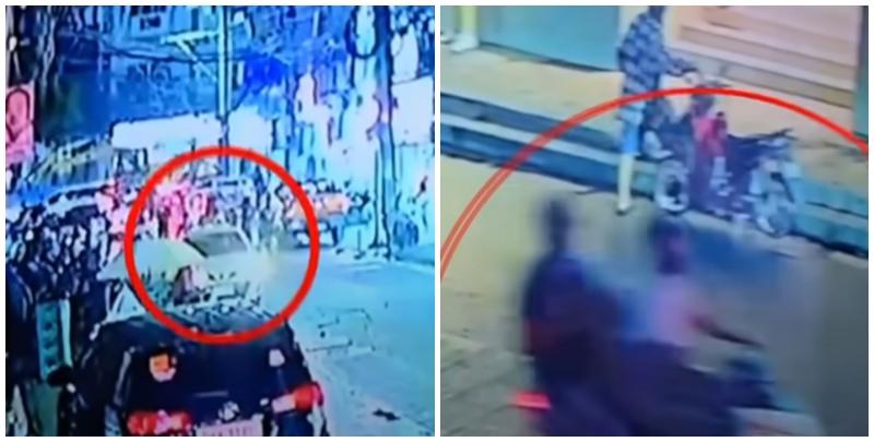 菲律賓首都馬尼拉市中心遊客區發生槍擊案，兩名日本遊客遭到不明人士槍殺，槍手坐一輛另一人駕駛的電單車逃去。(影片截圖)