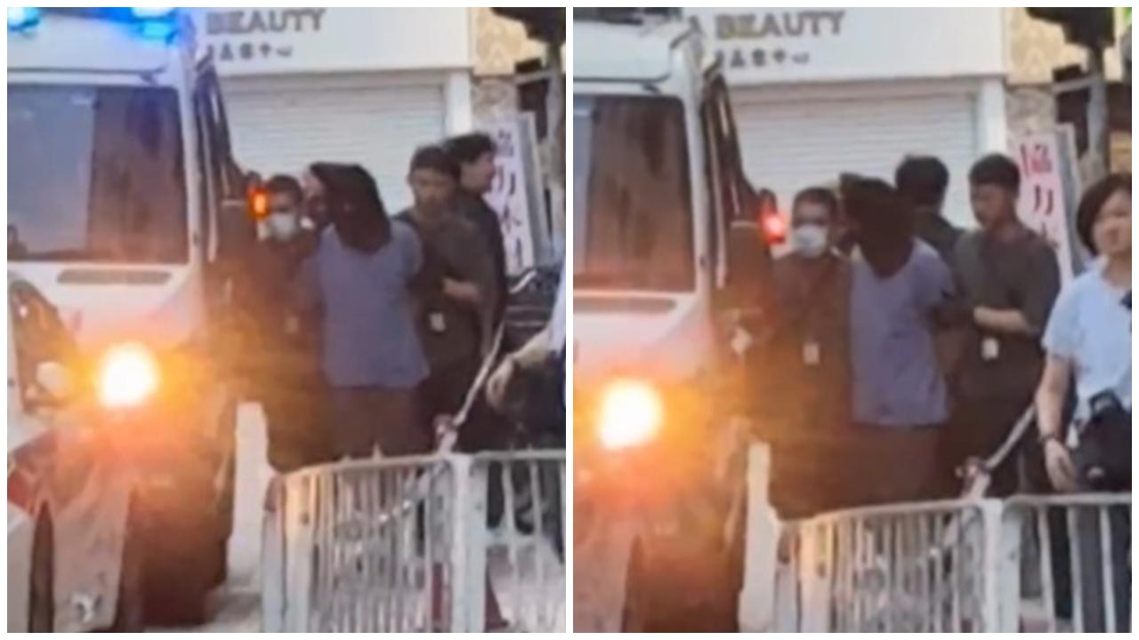 躁漢向女兒的教師預告要斬人，警元朗截獲檢長40厘米利刀。(Threads/hingor213)