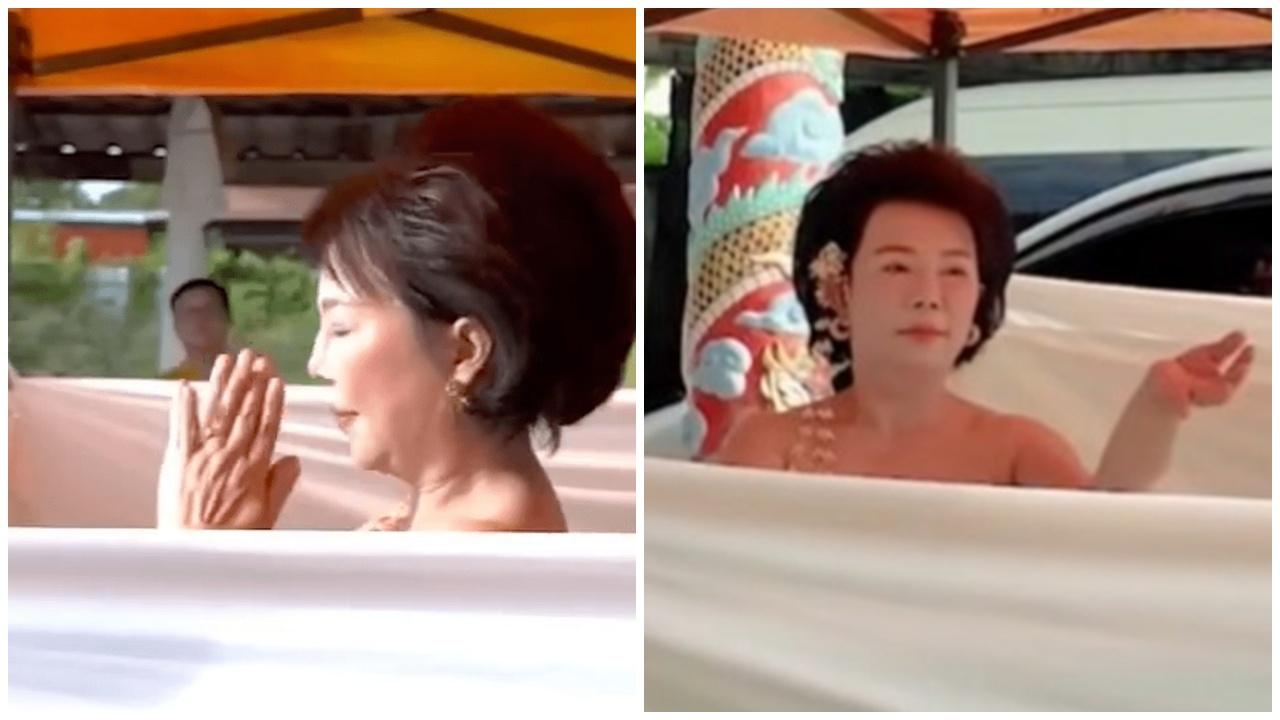 佩通坦落台成真，61歲前女議員兌現承諾寺外跳祼體舞「找數」。(FB)