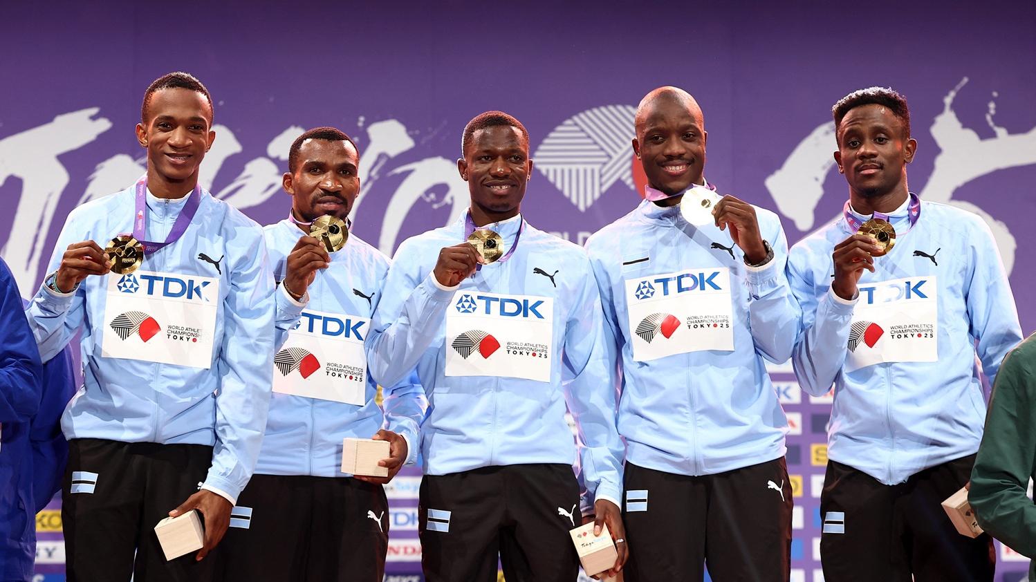 博茨瓦納在世錦賽贏得4x400米接力冠軍。(路透社)