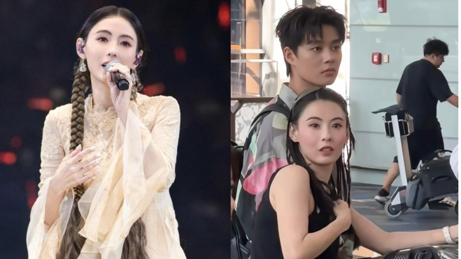 張栢芝鬢辮上陣孖小鮮肉現身上海 被網民揭男方真實身份