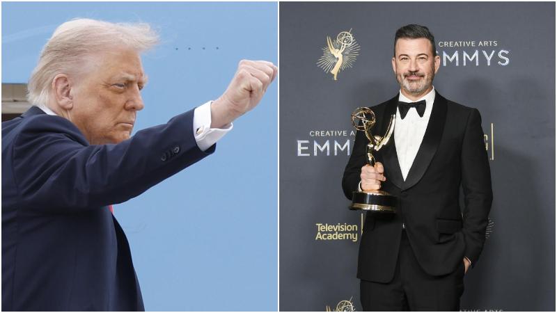 美國知名主持人Jimmy Kimmel的節目遭電視台無限期停播。（圖／美聯社）