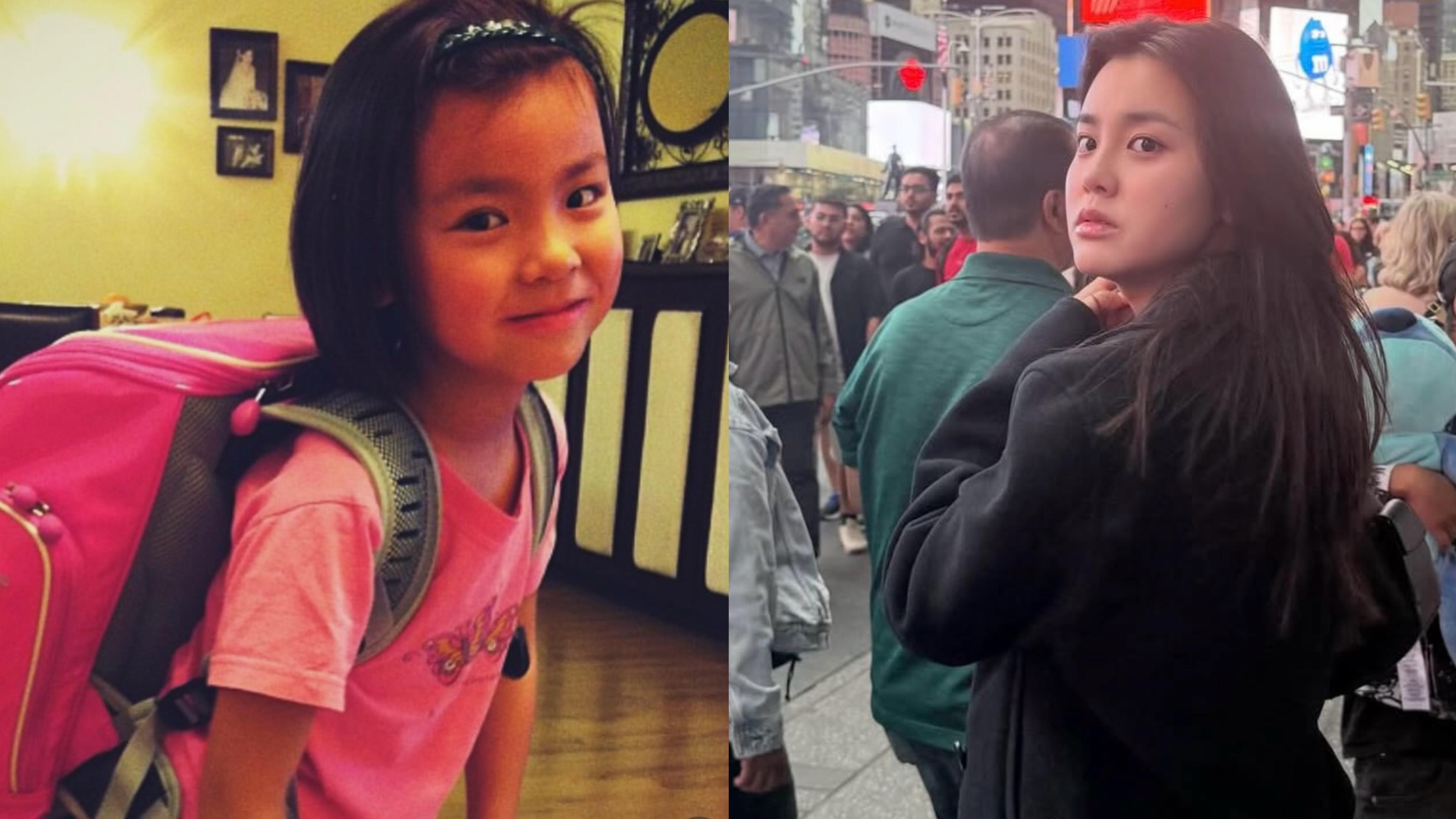 姚焯菲抵達美國正式開學 曬萌爆童年照迎新生活