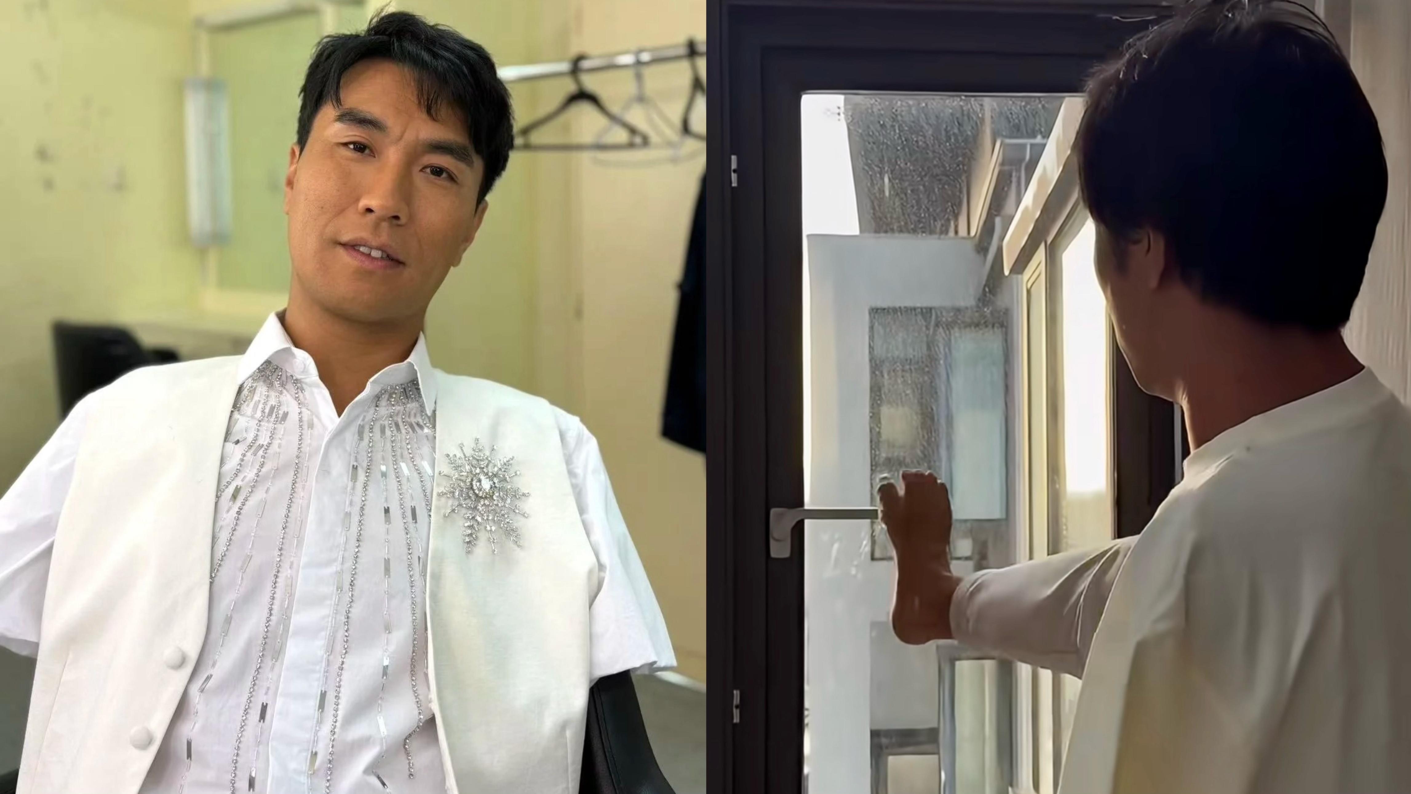 李金凱用腳大力踢開窗 失平衡向前傾勁牙煙