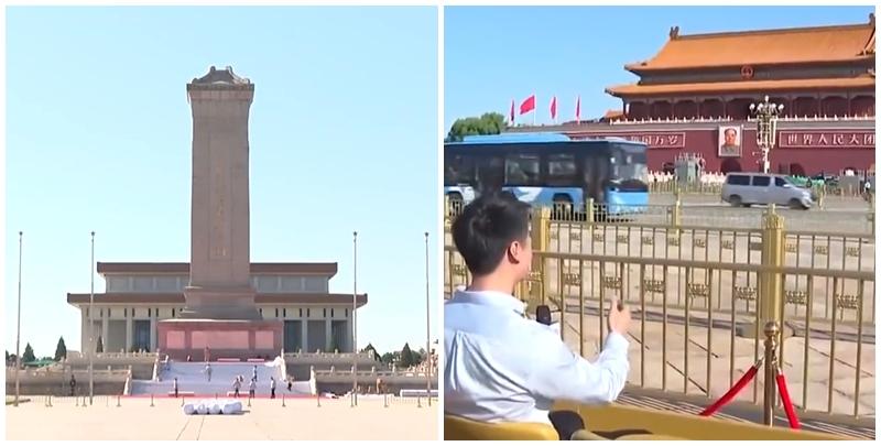 中國為紀念抗戰勝利80周年將在9月3日)舉行閱兵，將有逾5萬人在天安門廣場觀禮，現場布置接近尾聲。(央視影片)