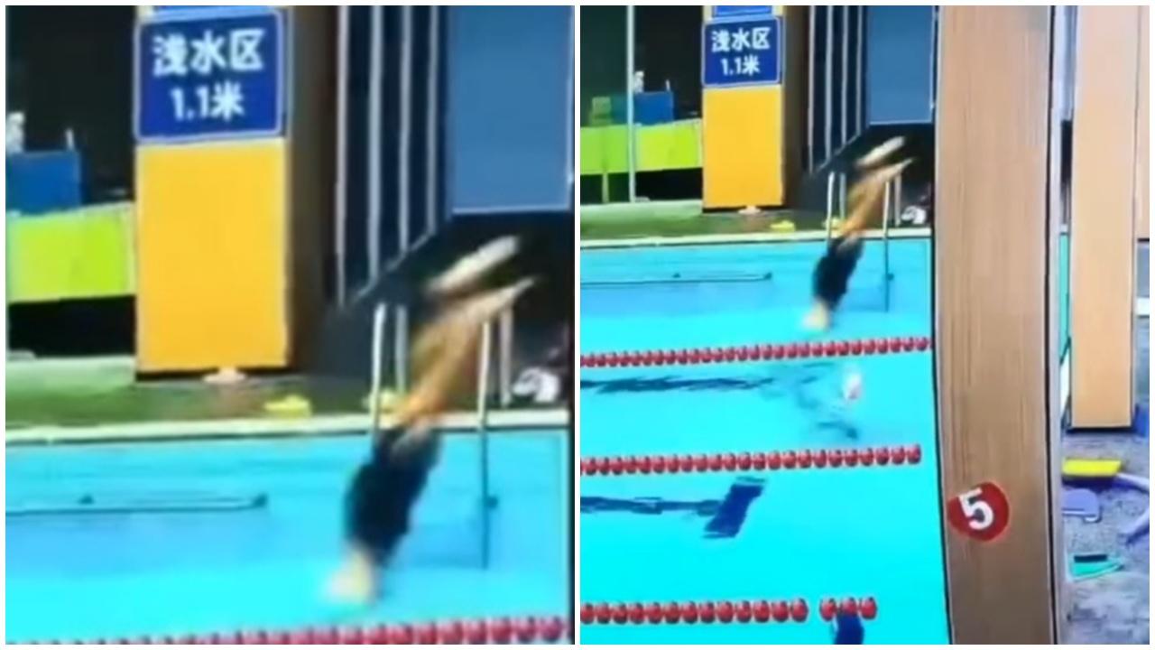 寧波體育教師淺水區跳水斷頸椎亡，俯伏水面16分鐘無人理。(微博)