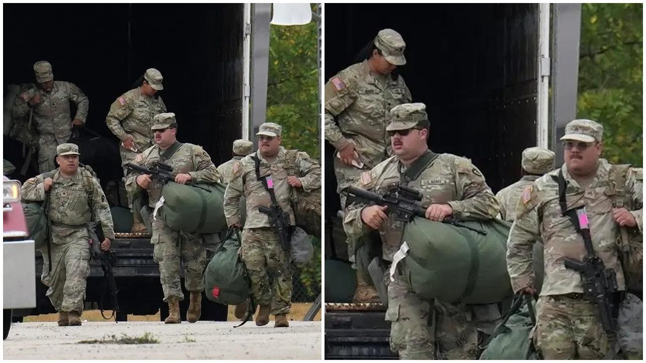 超大碼國民警衛隊抵芝加哥，遭網民狂嘲慘被撤換。(X)