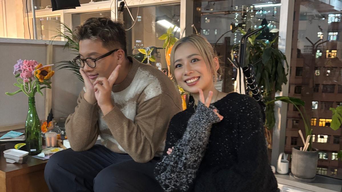 陳樂頤吳林峰八號風球錄音  拍行為藝術MV演技大爆發