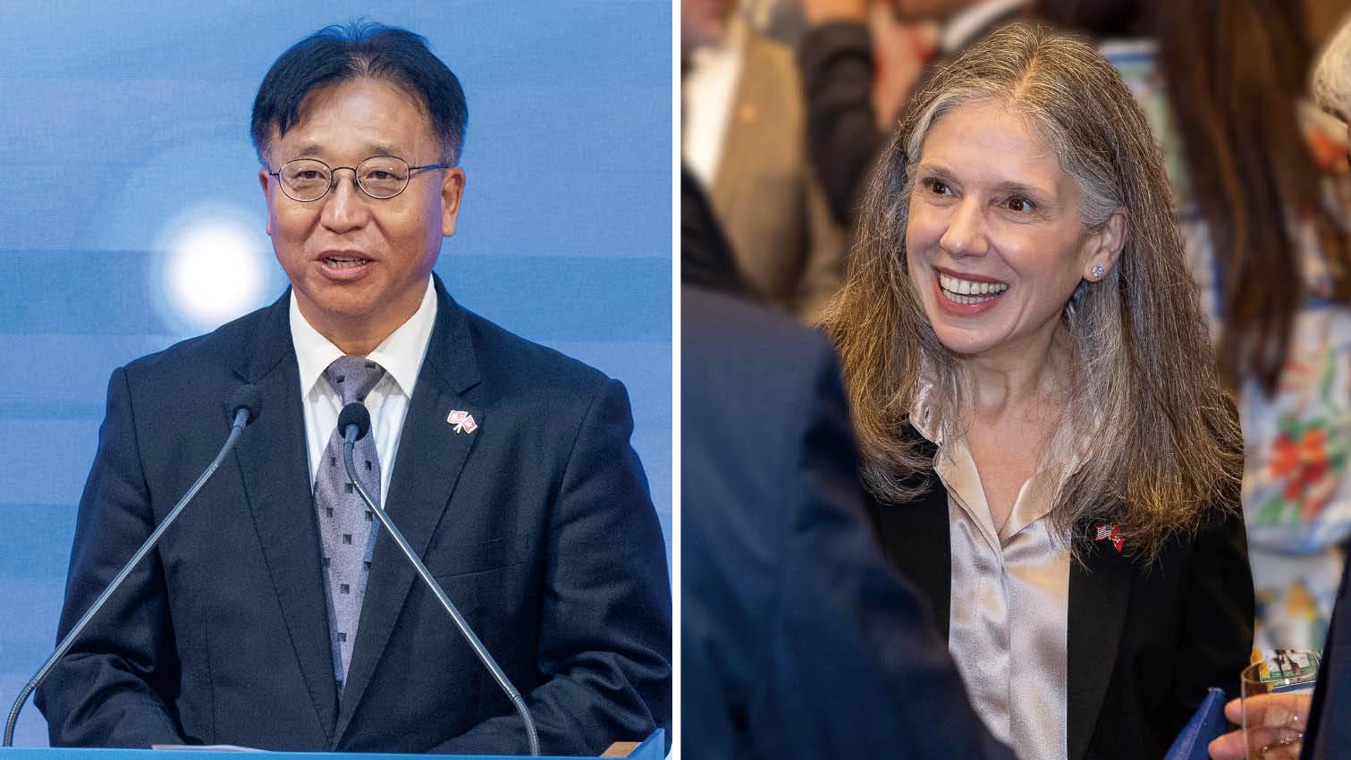 崔建春(左)約見伊珠麗提出嚴正交涉，明確向其提出「四不」要求。