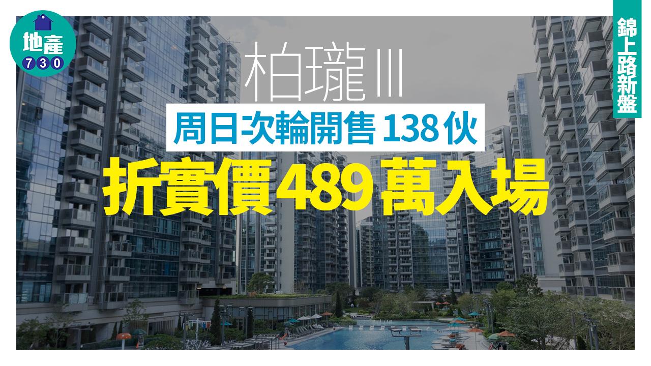 柏瓏III周日次輪開售138伙 折實價489萬入場｜錦上路新盤