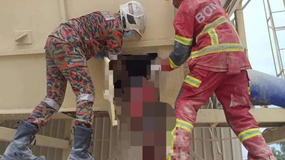 男外勞被捲入攪拌切割機，當場慘成肉碎客死異鄉。(FB)