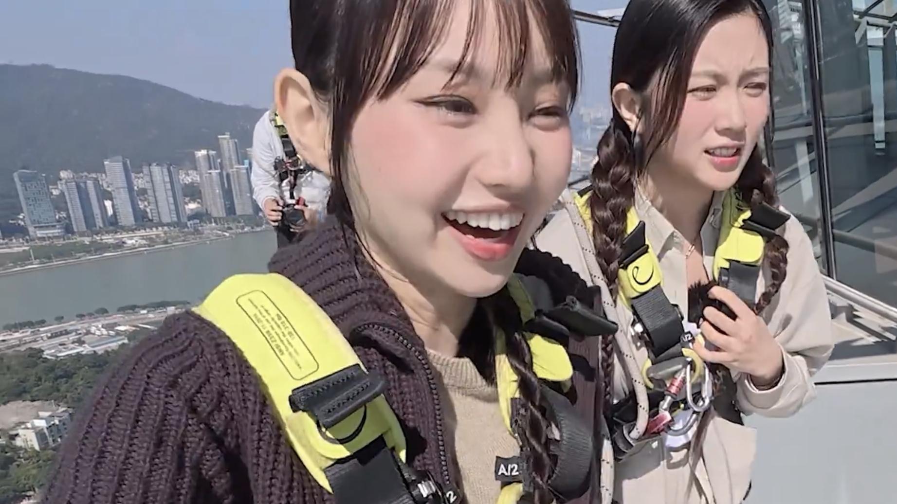 澳門15變｜Day許軼親身上陣體驗笨豬跳 Candy空中漫步驚到爆腹肌  