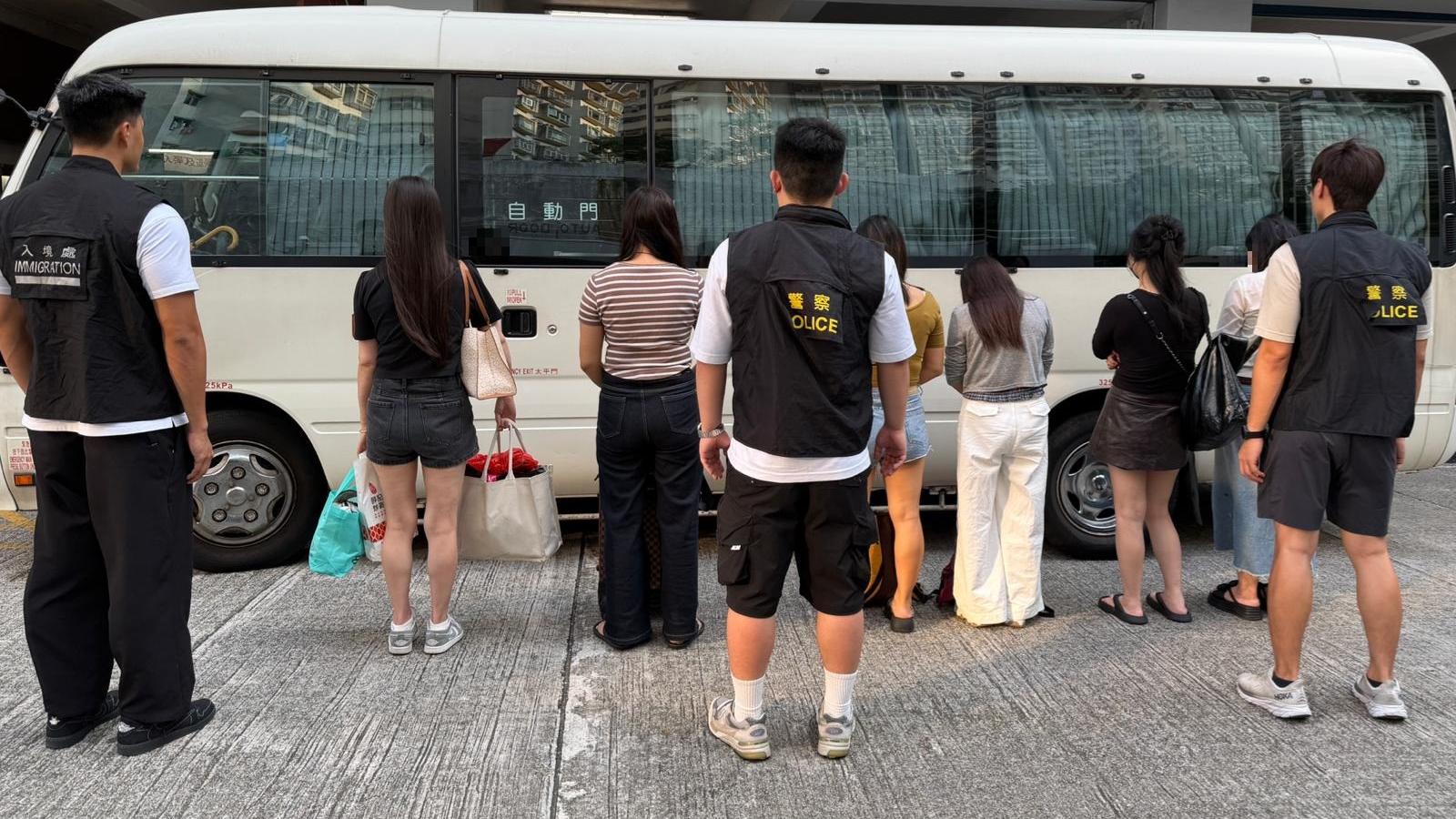 警方聯同入境處荃灣多處掃黃　拘8名內地女