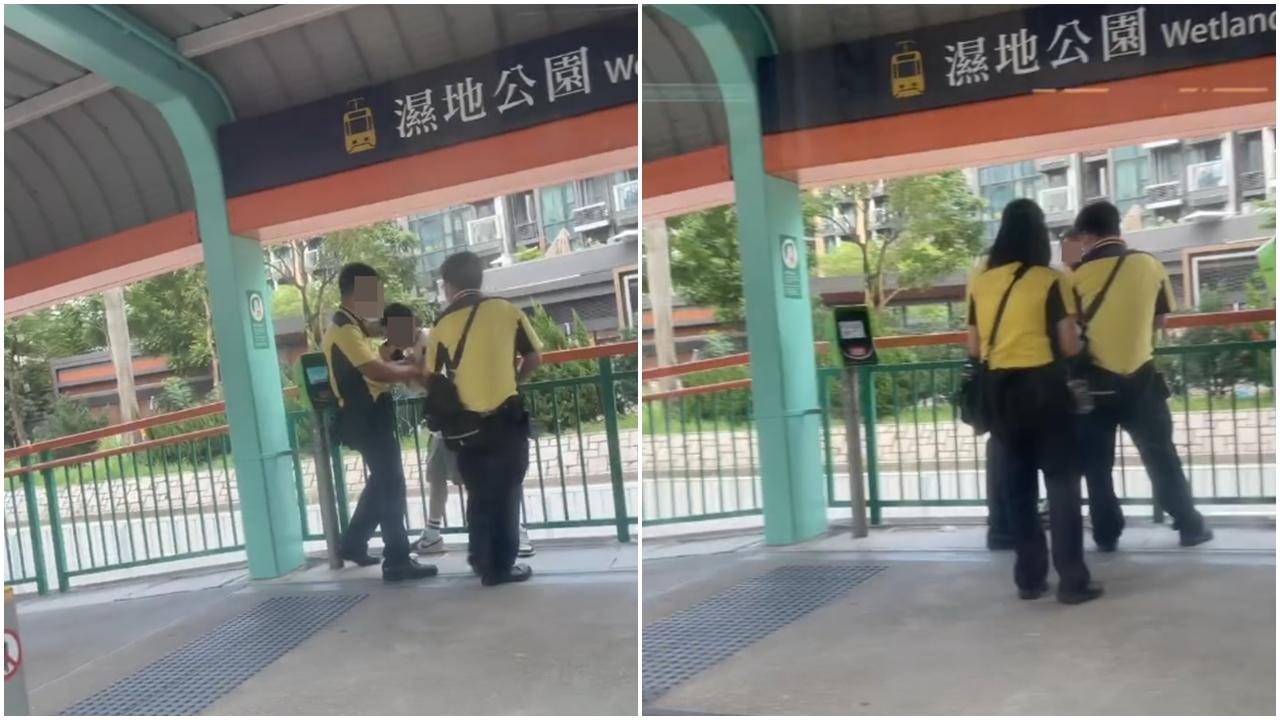 輕鐵少年疑逃票 遭職員攔截 欲撞開逃跑 (有片)