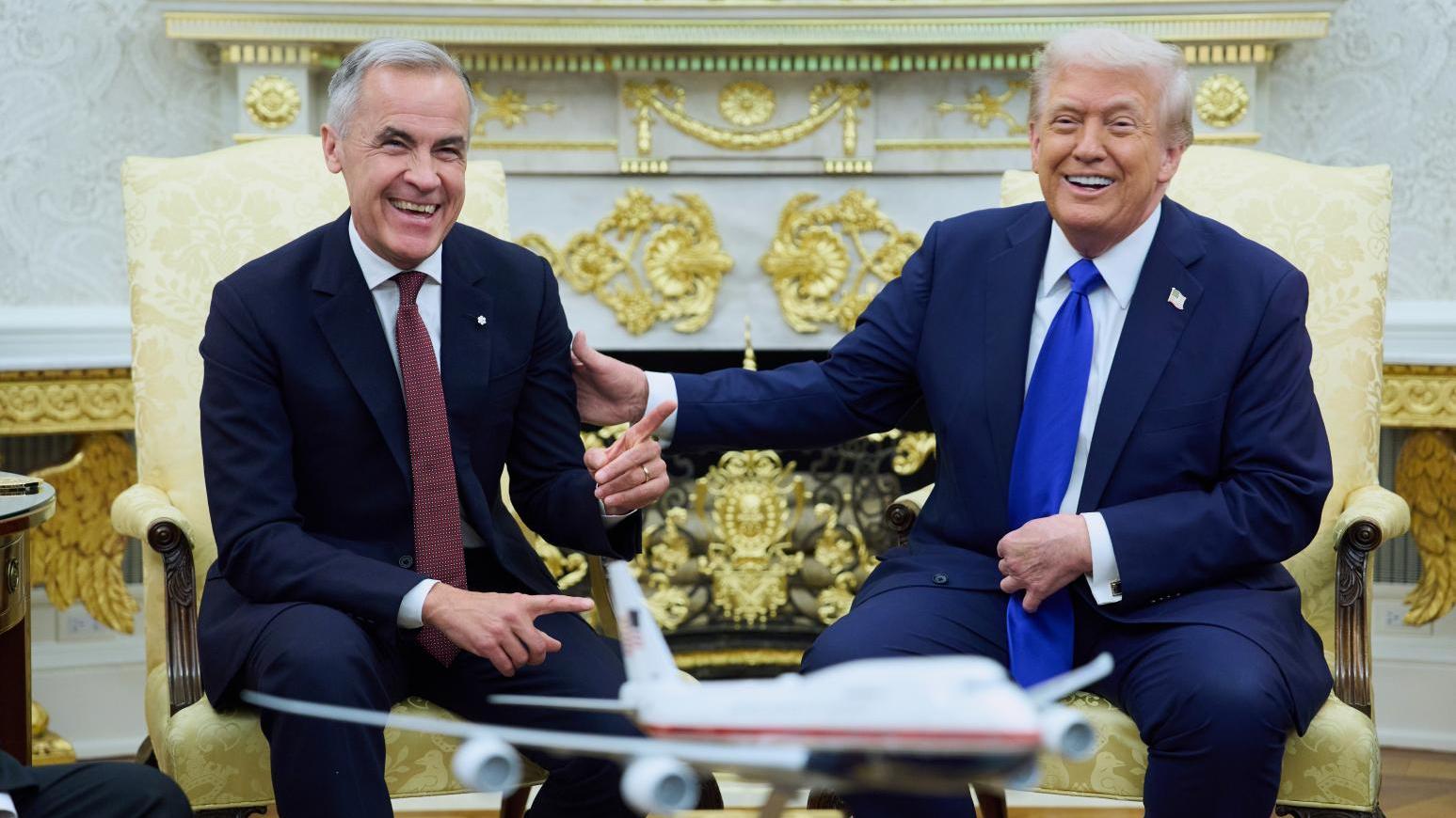 特朗普7日與卡尼在白宮舉行會晤。（圖／美聯社）