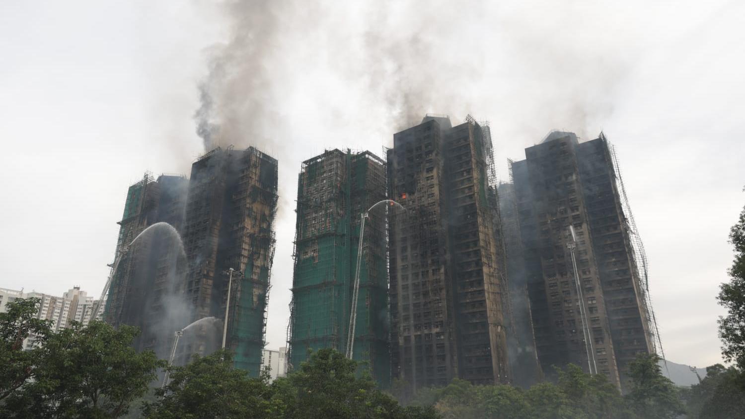 大埔宏福苑五級火。（吳康琦攝）