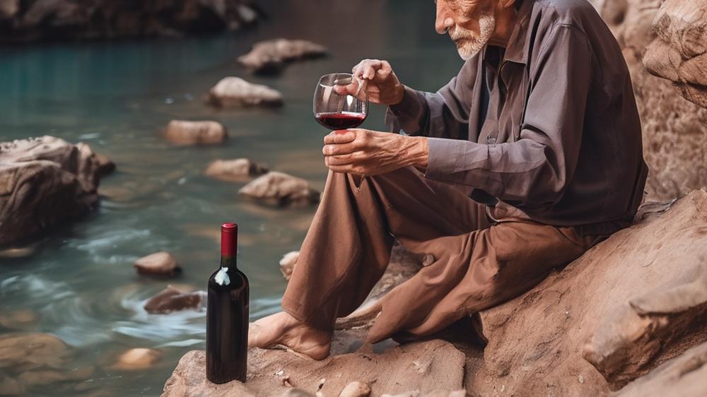 七旬翁墮40米崖，靠飲紅酒撐3日獲救。(AI生成)