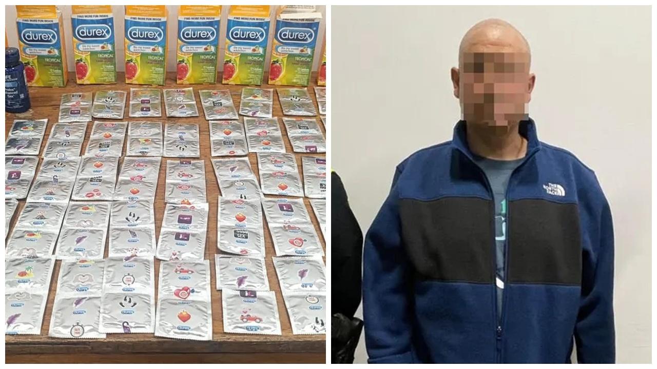 光頭男行李裝近百個避孕套，被海關以此為由拒入境。(X)
