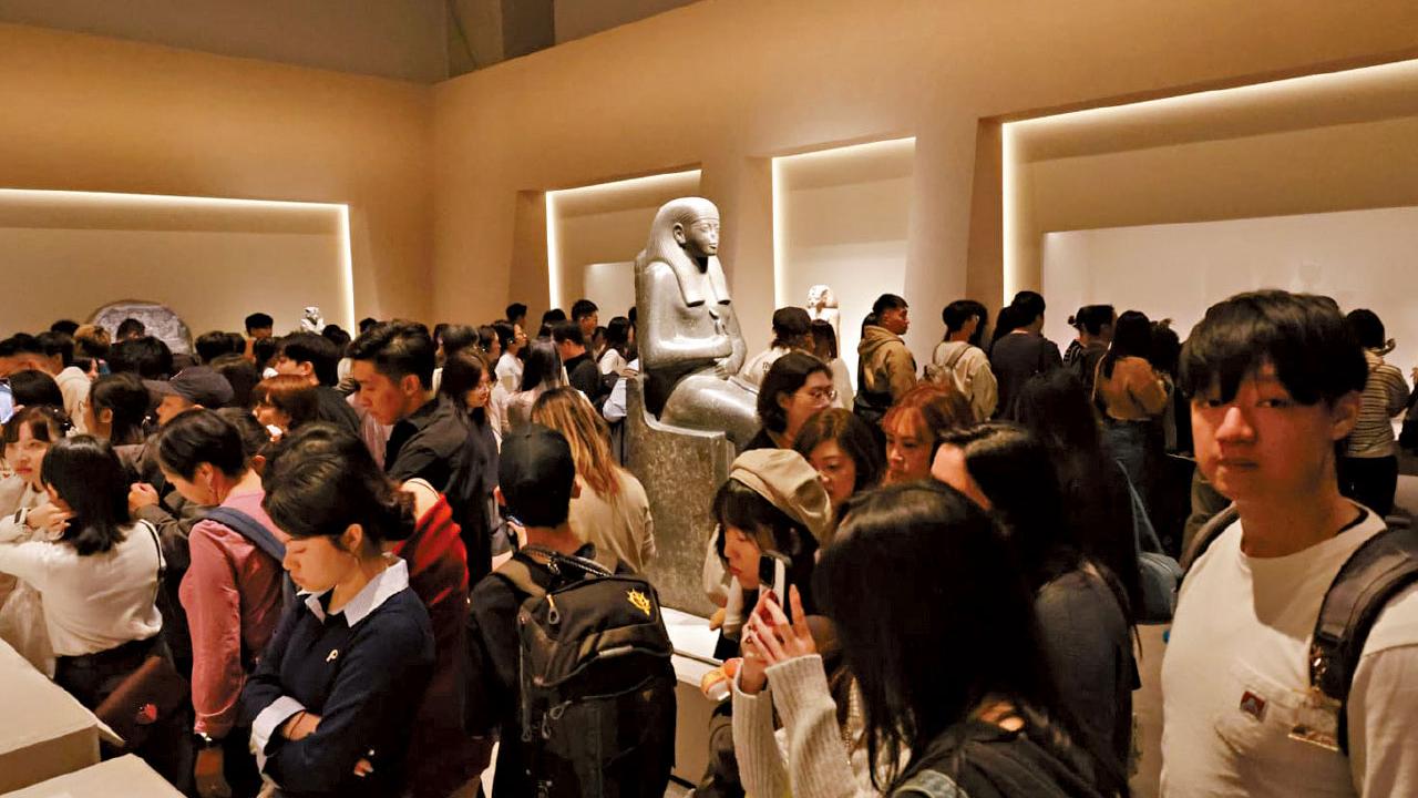 香港故宮古埃及文明大展 4日1.6萬人參觀 博物館昨一度停售現場飛4.5小時