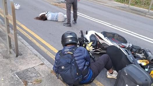 大埔發生交通意外。（fb「林村居民」圖片）