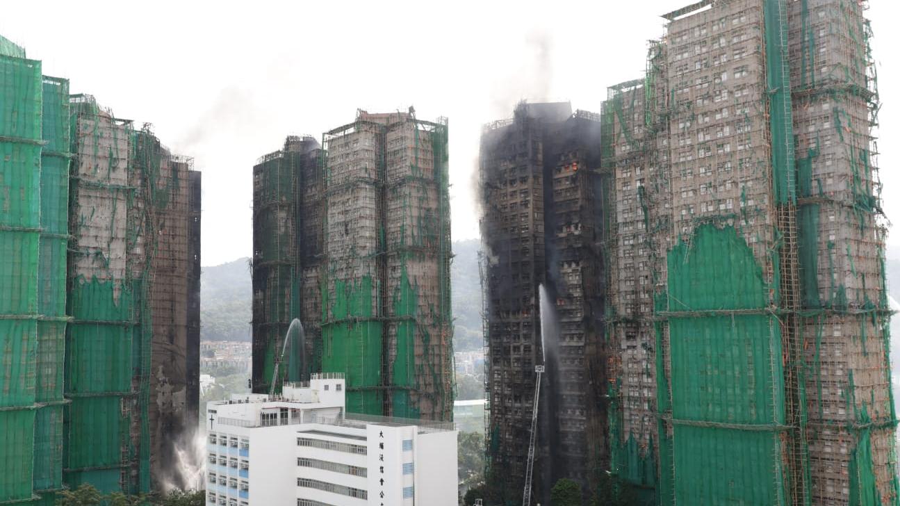 大埔宏福苑五級火｜居民表示沒有聽到火警鐘響。（吳康崎 攝）