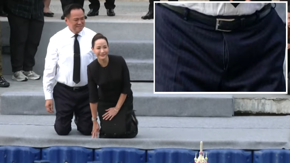 泰國總理放水燈「無拉褲鍊」 回應：無嘢跑出來