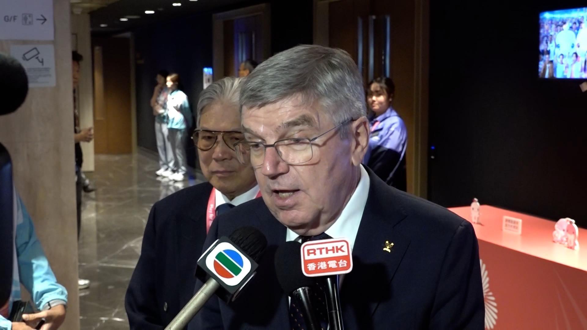 奧委會終身名譽主席巴赫訪港　稱大灣區具備申辦奧運所需一切條件。（港台圖片）