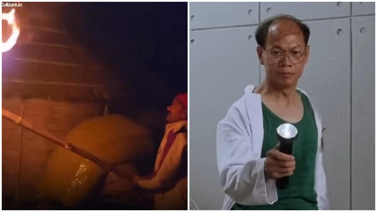 向「太陽能電筒」致敬？男子點火照太陽能板亮燈。