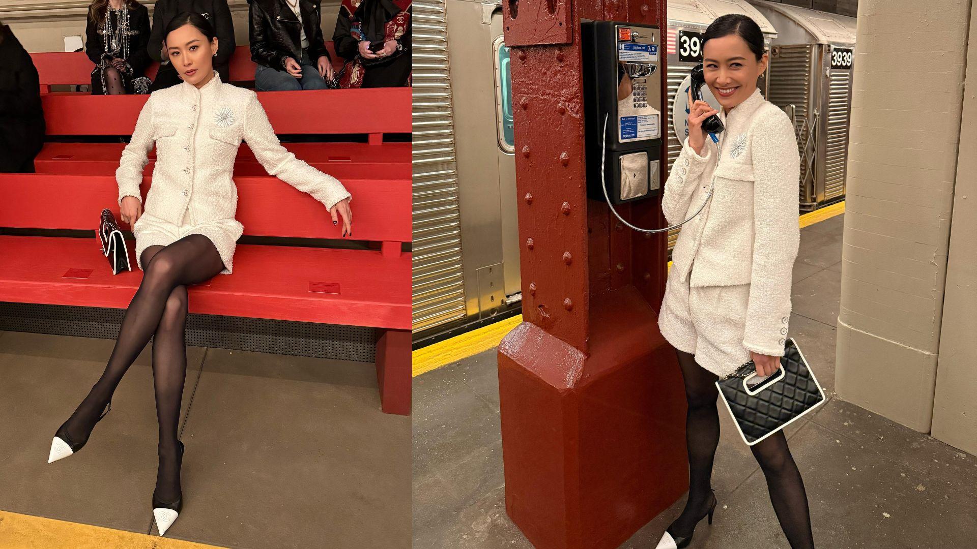 陳法拉黑絲登場 置身退役地鐵站睇時裝騷