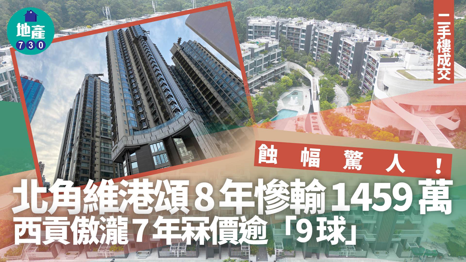 蝕幅驚人!北角維港頌8年慘輸1459萬 西貢傲瀧7年冧價逾「9球」|二手樓成交