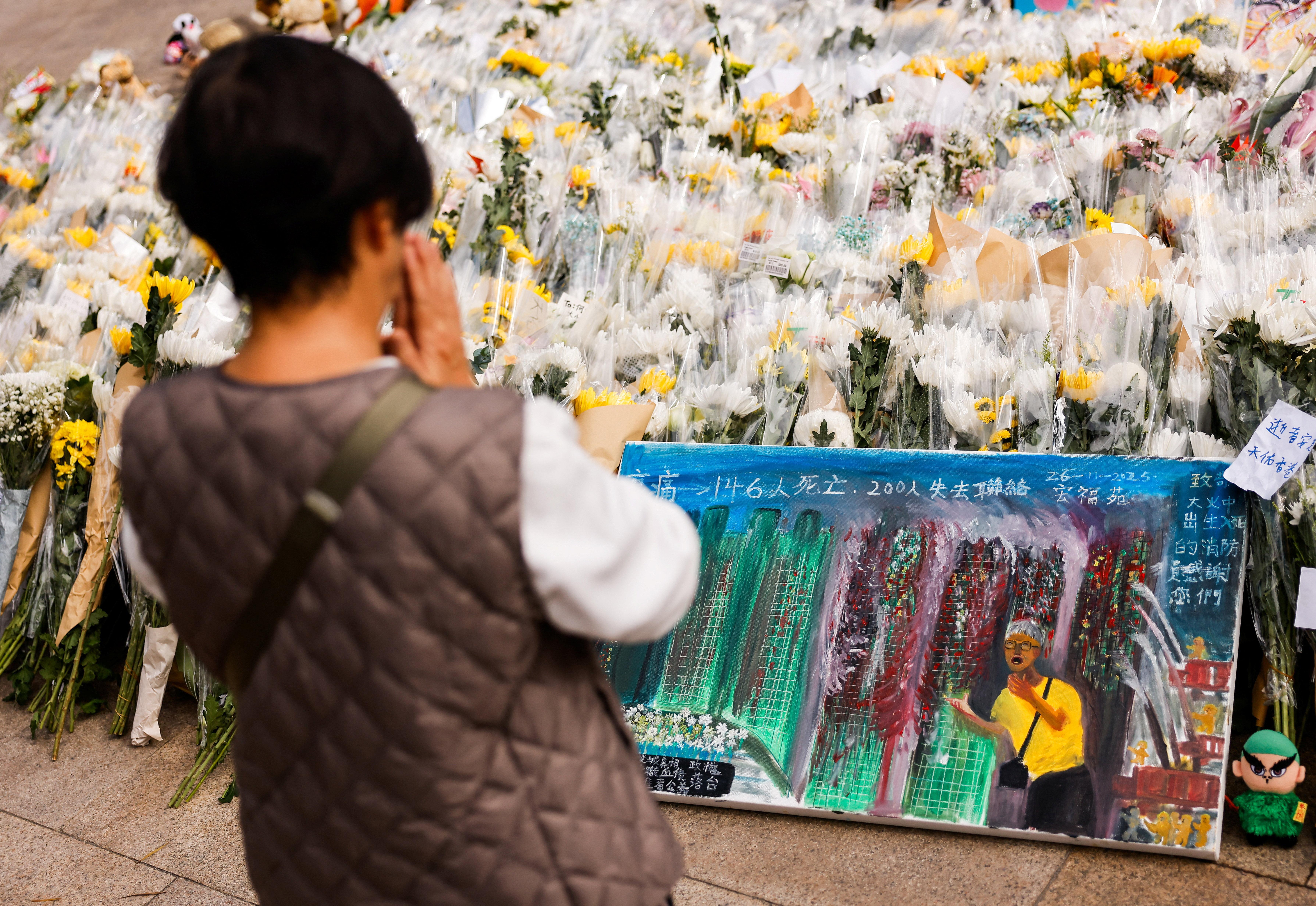 大埔宏福苑五級火後情況(路透社)