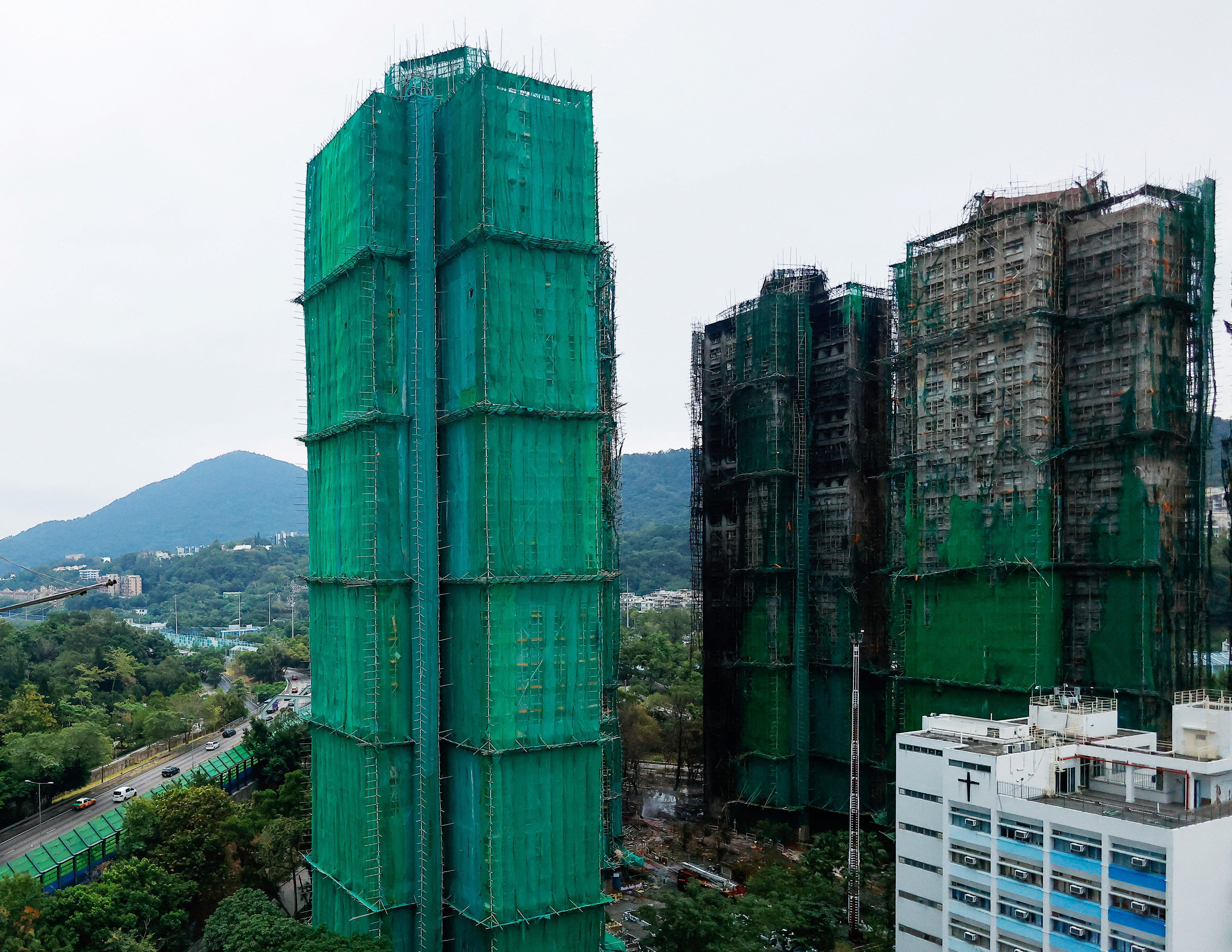 大埔宏福苑五級火發生逾一個月，火災燒毀七幢大廈逾千個單位(路透社資料圖片)