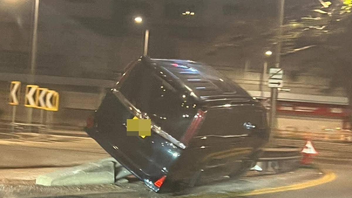 荃灣發生一宗交通意外。（fb「突發馬路車cam大全」圖片）