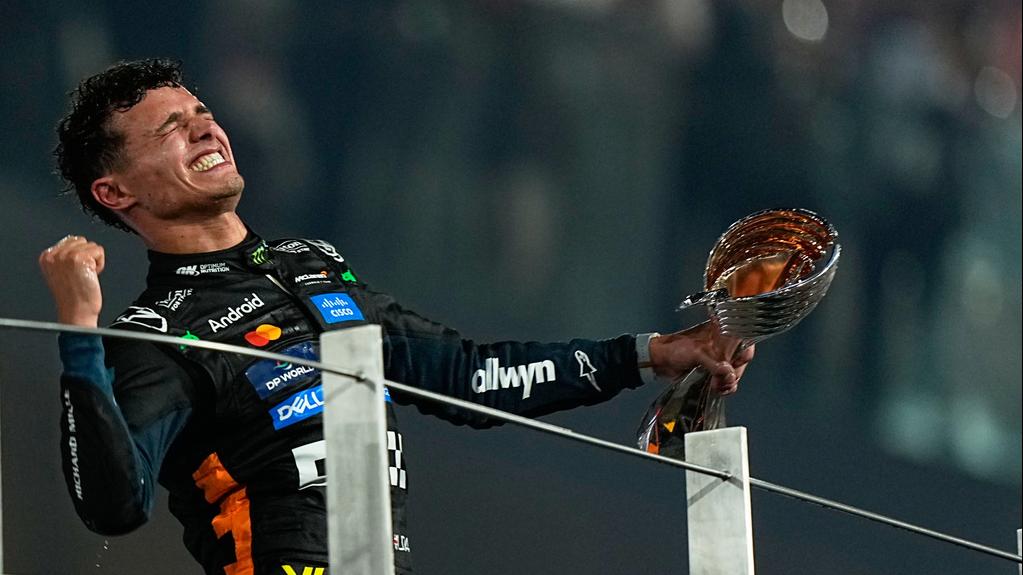 諾里斯在阿布扎比取得第3名仍足夠成為總冠軍。(美聯社)