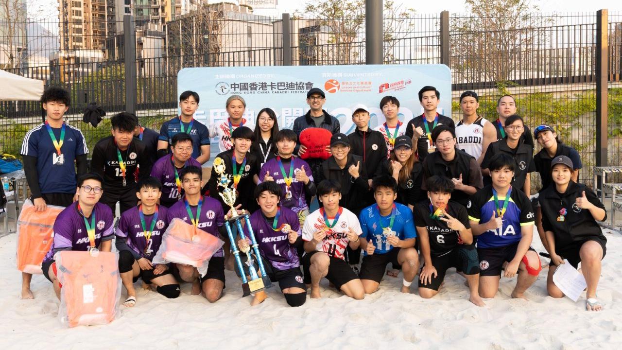 卡巴迪公開賽2025︱啟德沙灘球場落幕，軍隊伍成員包括葉俊希、鈕卓暉、吳翰林、戚信晞、冼卓龍和王建鏗